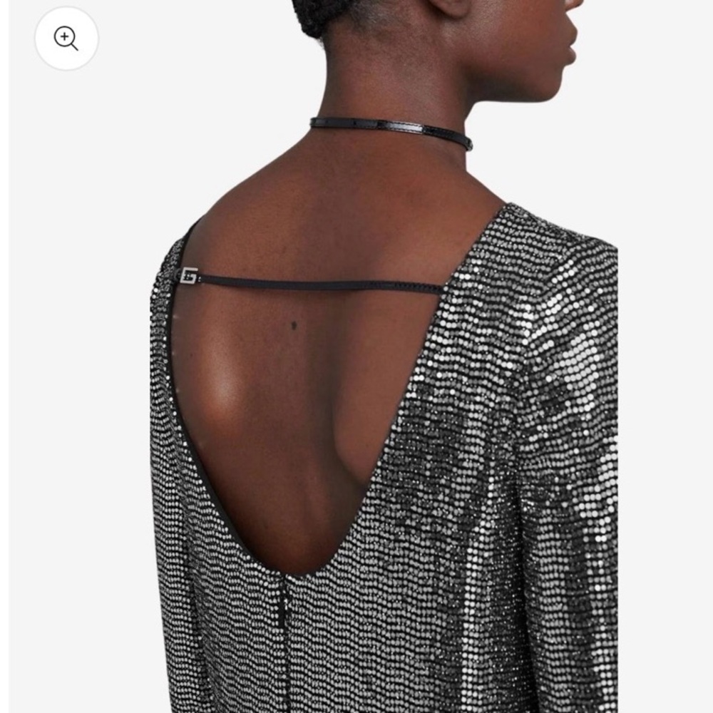 Retail $4800 New Gucci Laminated Lizard Dress With Open Back In Black Silver - Picture 2 of 15